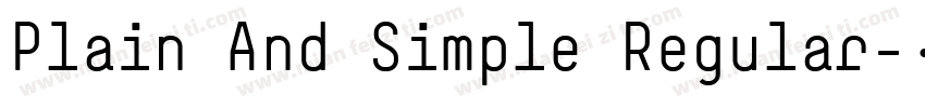 Plain And Simple Regular字体转换